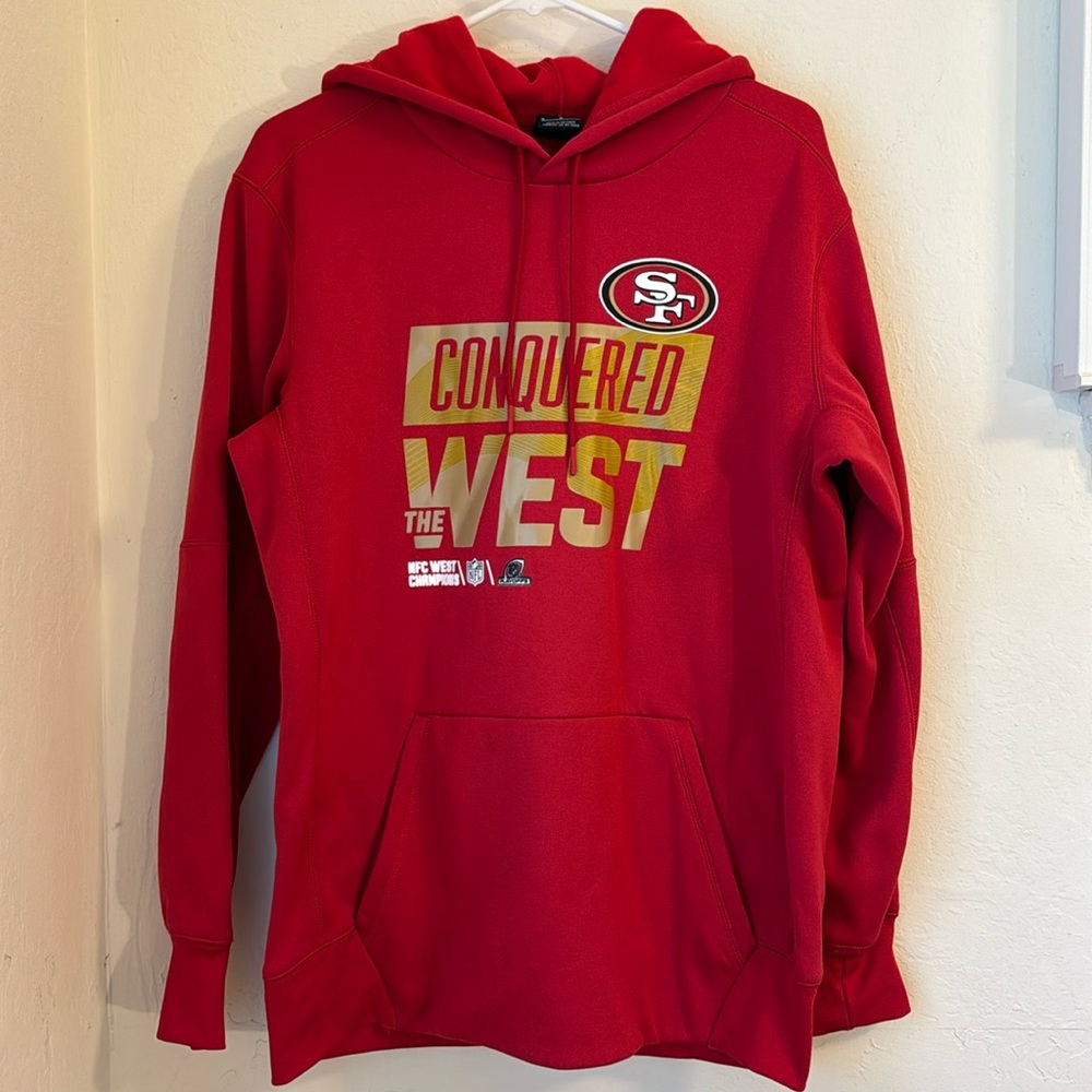Nike San Francisco 49ers NFC Champions Conquered The West Red Fleecelined Hoodie